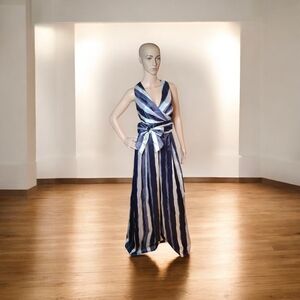 Donna Karan Blue and White Gown